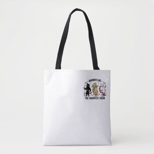 Bag Barber Cat Sharpest Crew - Premium Artistic Tote B (Devant)