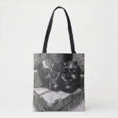 Bag Black Marble Theatre Masks - Dark Aesthetic Tote B (Devant)