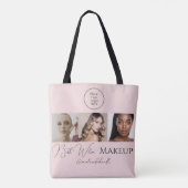 Bag Blush Pink Script Logo Photo Makeup Studio Tote  (Dos)