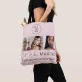 Bag Blush Pink Script Logo Photo Makeup Studio Tote  (De près)
