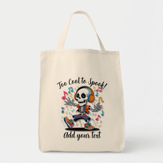 Bag Breakdance Skeleton – Large Halloween Tote (Devant)