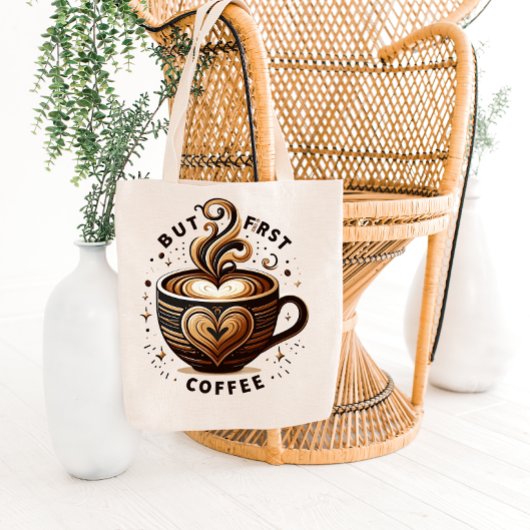 Bag But First Coffee – Swirl & Sparkle Tote