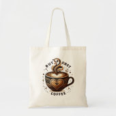 Bag But First Coffee – Swirl & Sparkle Tote (Devant)