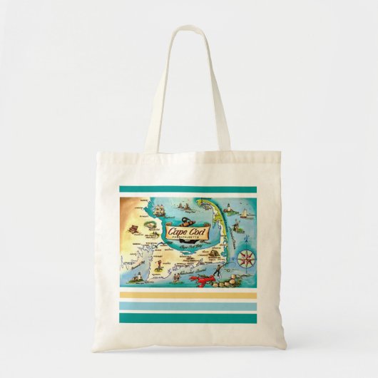 Bag Cape Cod MA Map Tote (Devant)