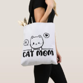 Bag cat mom funny cute gift lover black Tote (De près)