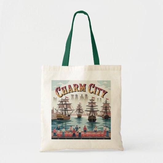 Bag Charm City Calling : Un Tote Illustré (Devant)