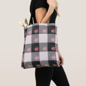 Bag Checked Pink Roses Tote (De près)
