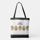 Bag Cheerful Bumblebee "Be Kind" Sunflower Market Tote (Dos)