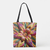 Bag Colorful Faux Basketweave Tote (Dos)