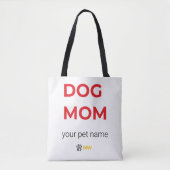 Bag Custom Minimalist Dog Mom Tote – Personalized Pet  (Devant)