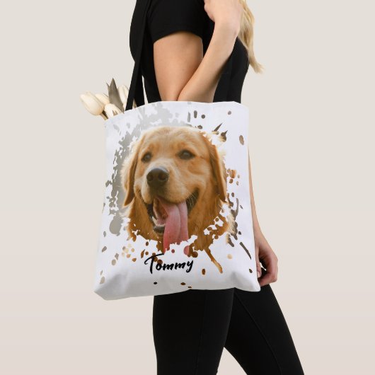 Bag Custom Pet Photo Tote — Personalized Double-Sided  (De près)
