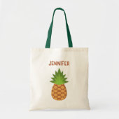 Bag Cute Cartoon Pineapple Tote with Name (Devant)