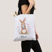 Bag Cute Watercolor Bunny Easter Egg Hunt Tote Bag. (De près)