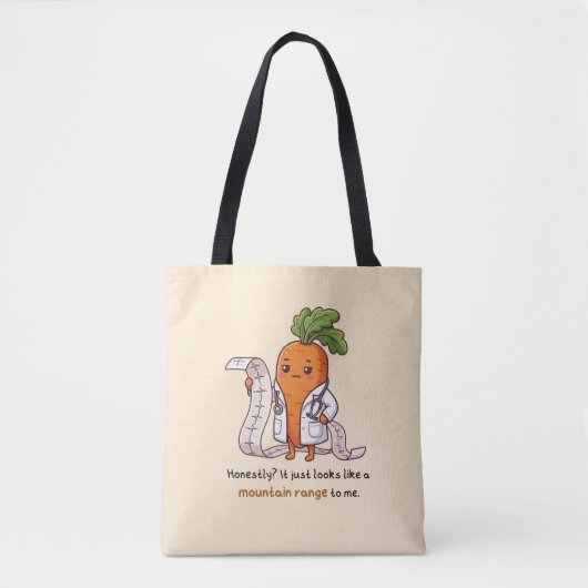Bag Dr. Carrot ECG Mountain Range Funny Medical Tote (Devant)