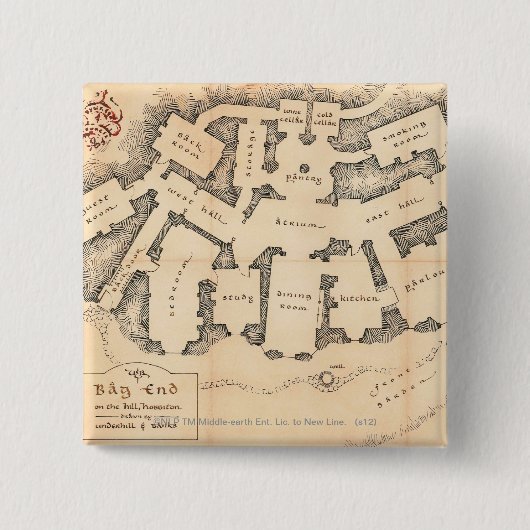 Bag Einde Vierkante Button 5,1 Cm (Voorkant)