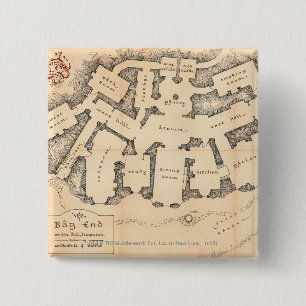 Bag Einde Vierkante Button 5,1 Cm