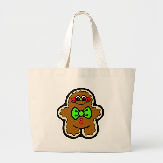 Bag - Gingerbrood Man Grote Tote Bag (Voorkant)