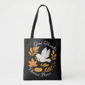 Bag 'Give Thanks, Choose Peace' Shoulder Tote (Devant)