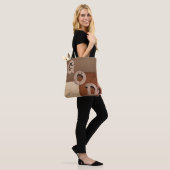 Bag "GOD" bold statement Beige & Brown Shoulder Tote (Sur le modèle)
