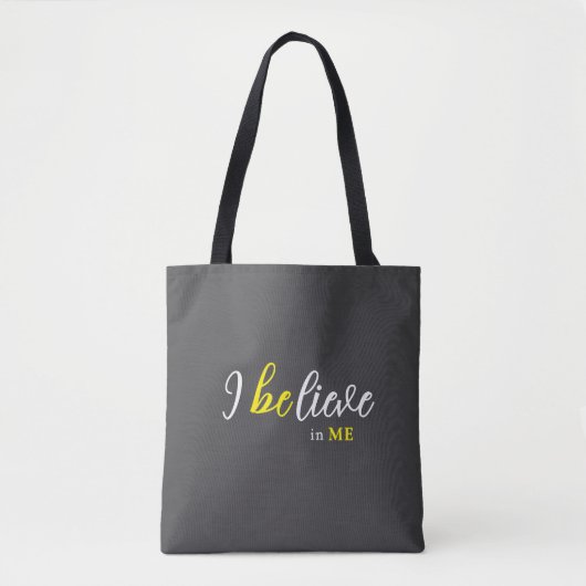 Bag Je crois en moi Tote gris (Devant)