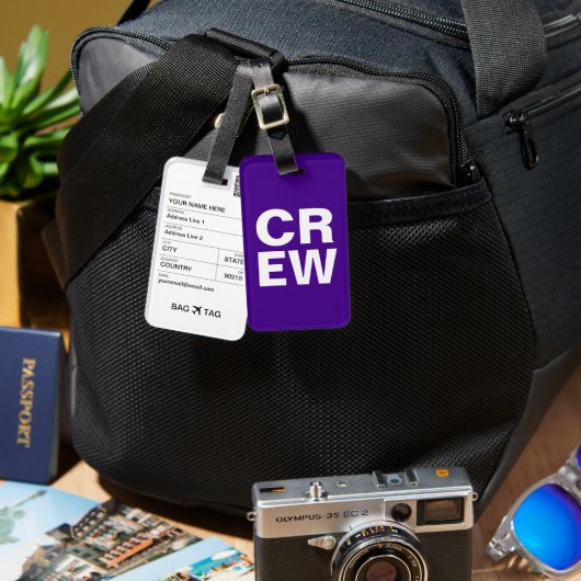 BAG-LABEL - CREW BAGAGELABEL (Voorkant /achterkant)