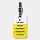 BAG LABEL -<Custom name>Ik word duizelig! Bagagelabel (Voorkant verticaal)