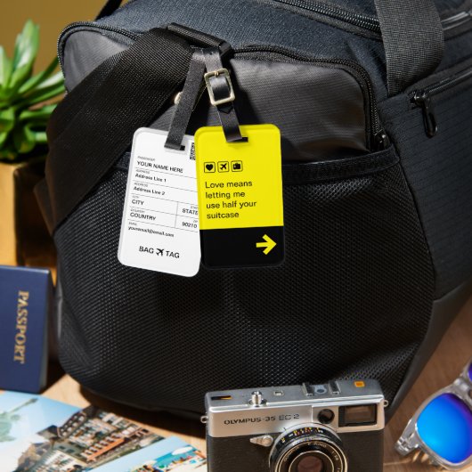 BAG LABEL - Liefde betekent.. Bagagelabel (Voorkant /achterkant)