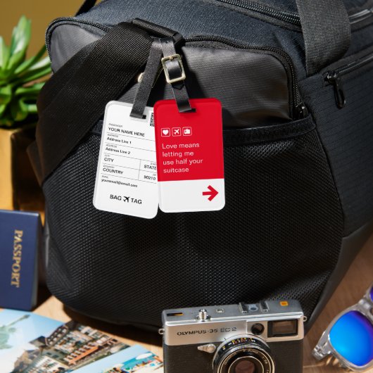 BAG LABEL - Liefde betekent.. Bagagelabel (Voorkant /achterkant)