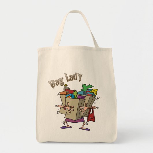 Bag Lady Cartoon Tote Bag (Voorkant)