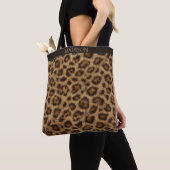 Bag Leopard Print Tote with Custom Name (De près)