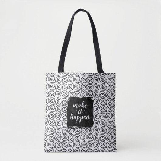 Bag Make It Happen Black and White Swirl Tote (Devant)