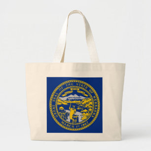 Bag met vlag van de staat Nebraska - VS Grote Tote Bag