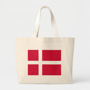 Bag met vlag van Denemarken Grote Tote Bag