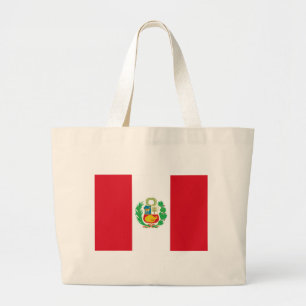 Bag met vlag van Peru Grote Tote Bag