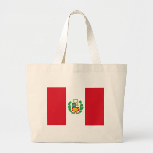Bag met vlag van Peru Grote Tote Bag (Voorkant)