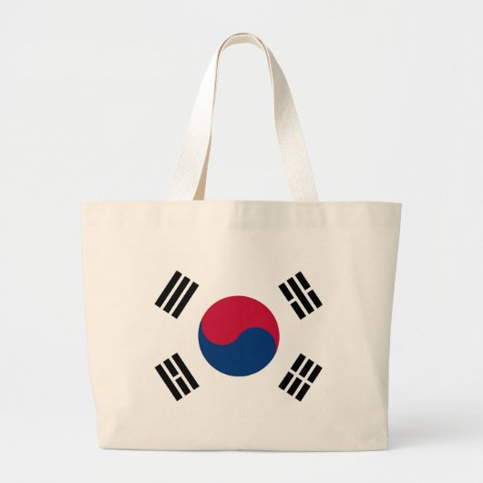 Bag met vlag van Zuid-Korea Grote Tote Bag (Voorkant)