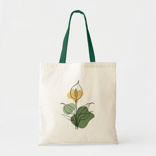 Bag Minimalist Peace Lily Line Art Tote (Devant)