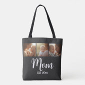 Bag Mom Established year Script Black 3 Photo Tote (Dos)