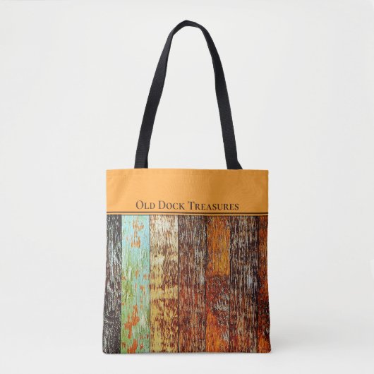 Bag Old Dock Treasures Tote Bag. Sea-worn style. (Devant)