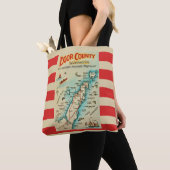 Bag Old Door County Map Shoulder Tote (De près)