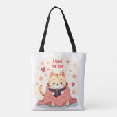 Bag Persian Cat reading book tote bag, stylish handy b (Dos)