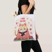 Bag Persian Cat reading book tote bag, stylish handy b (De près)