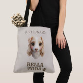 Bag Personalized Chibi Dog & Owner Name Tote (De près)