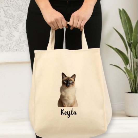 Bag Personalized dog photo tote bag, personalized cat
