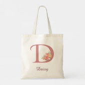 Bag Personalized Floral Letter D Monogram Tote (Dos)