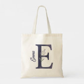 Bag Personalized Lavender Floral E Monogram Tote (Dos)