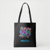 Bag Personalized Mother & Son Graffiti Art Black Tote (Devant)