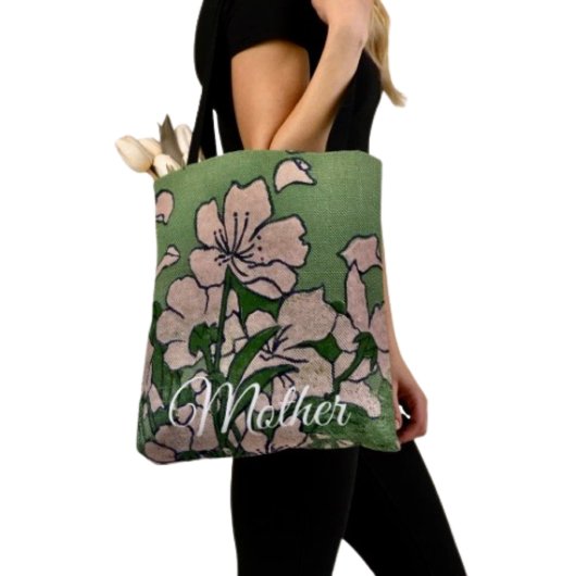 Bag Pink Blossom Green Tote
