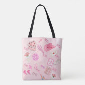 Bag Pink Kawaii girly Tote Bag. (Dos)
