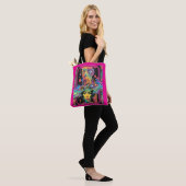Bag Psychedelic Melting Faces Pink All Over Print Tote (Sur le modèle)